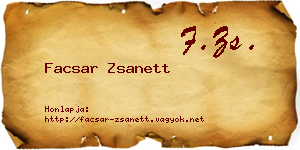 Facsar Zsanett névjegykártya